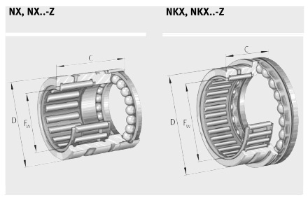NX25-Z-XL bearing, Needle roller/axial ball bearings 25x37x30