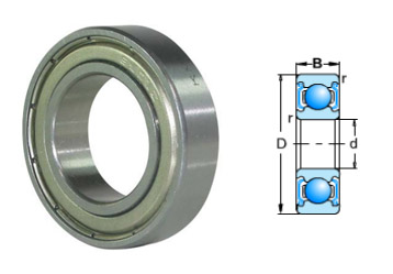 67/2.5-ZZC3 bearing, Miniature ball bearings 2.5x5x2.3, 0.00011 KG 