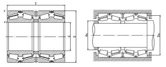 382064X2/P52 bearing, Four row taper roller bearings 320x480x380 