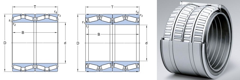 331486 bearing, Four row taper roller bearings 206.375x282.575x190 