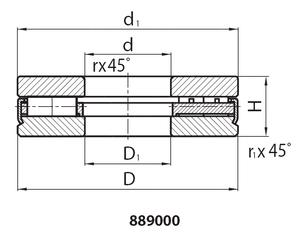 889818 bearing, Thrust Roller Bearings 90x155x27, 2.4 KG - en 