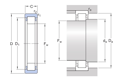 RNU 204 ECP bearing, Single row cylindrical roller bearings 26.5x47x14 ...